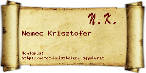 Nemec Krisztofer névjegykártya